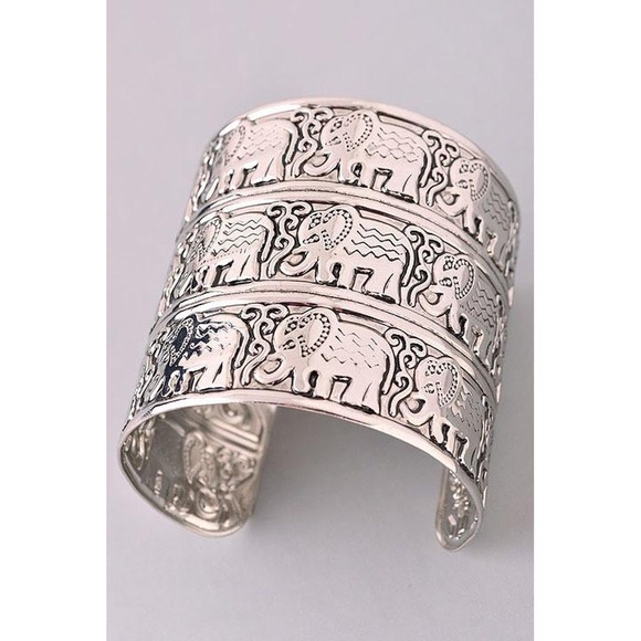 Boho Elephant Cuff Bangle - Picture 2 of 3